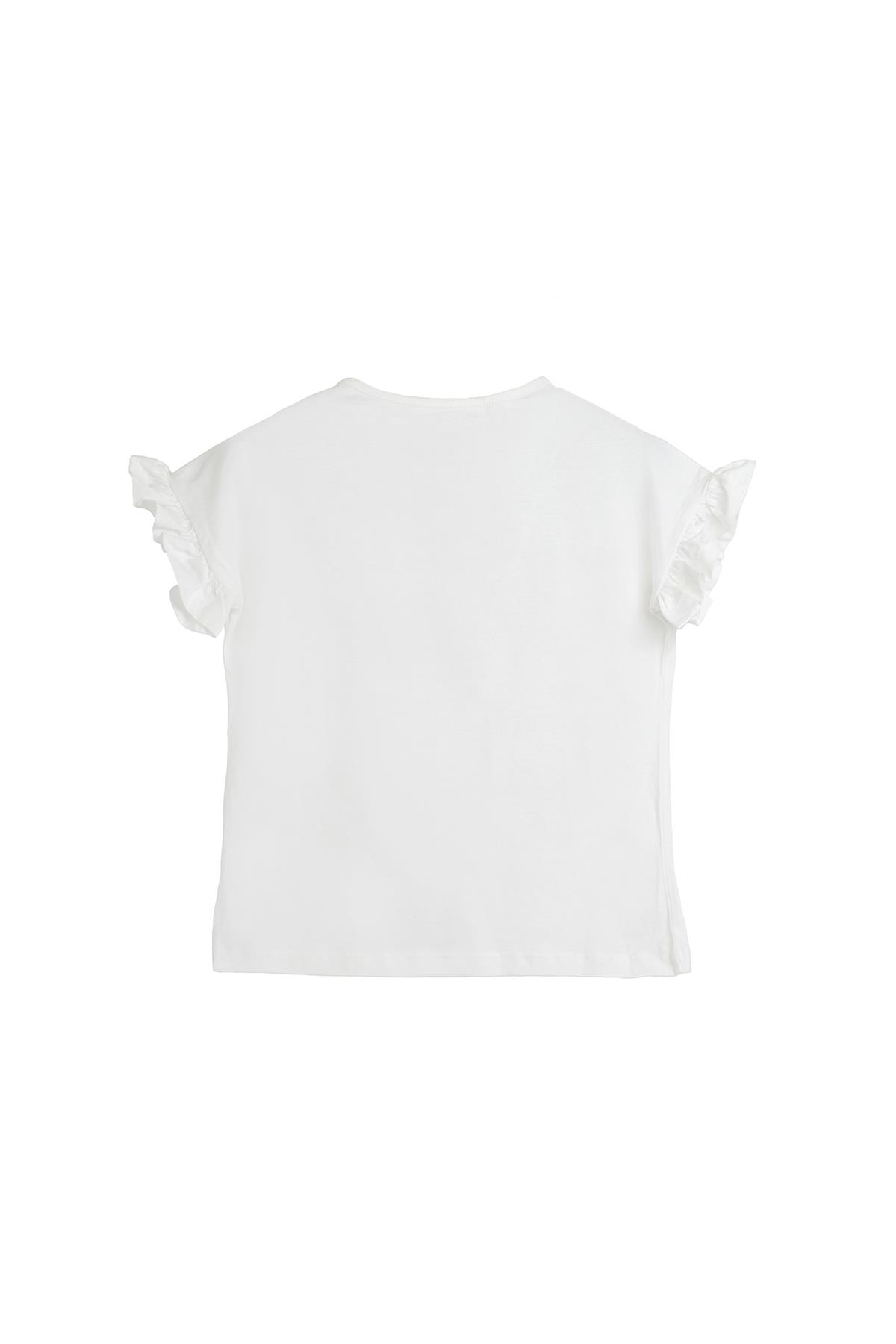 Pixie Beyaz Baskılı Kız Çocuk Tişört