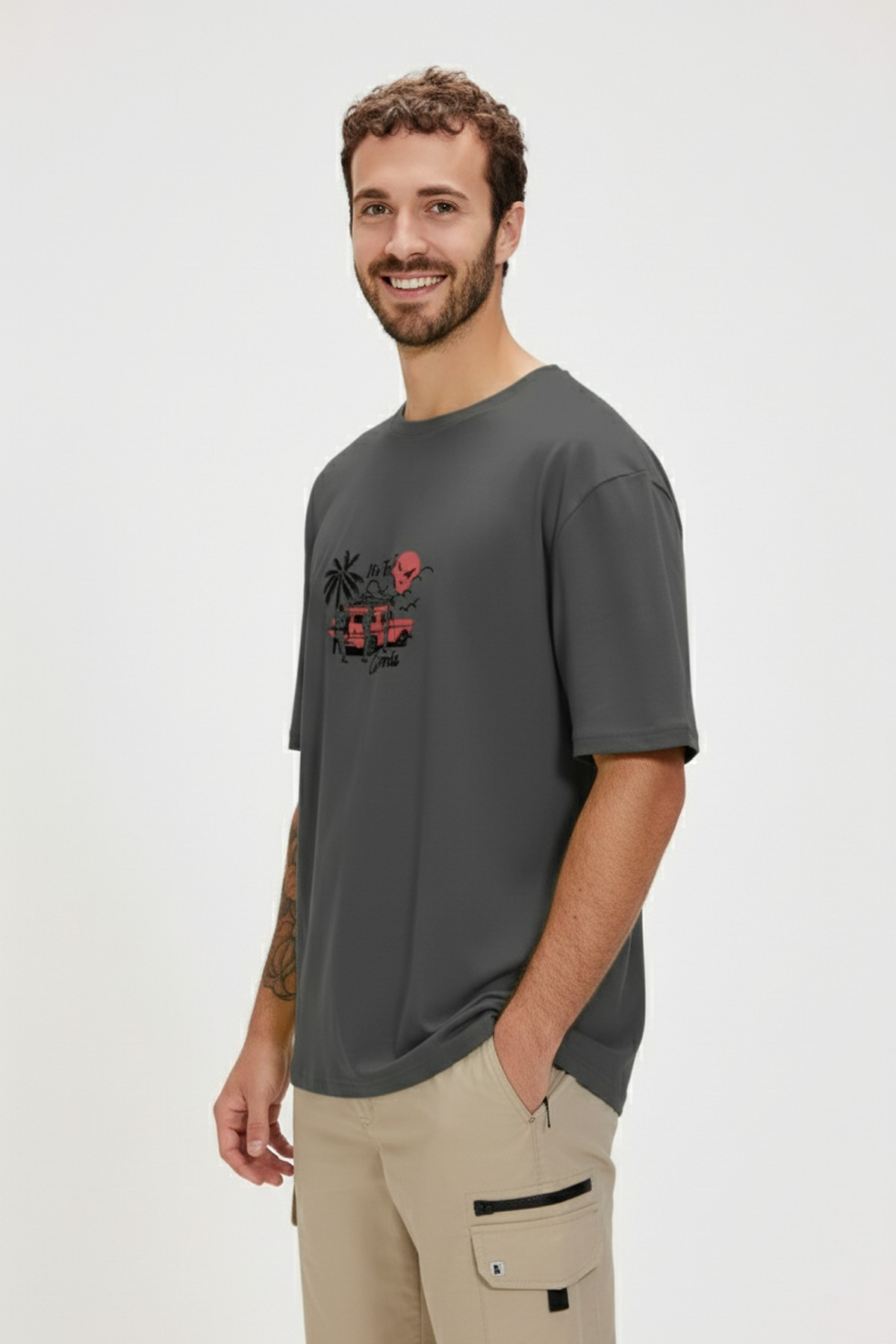 TIME TO T-SHIRT PRINTED T-SHIRT ASFALT  MAN T-SHIRT TIME TO T-SHIRTTIME TO T-SHIRT