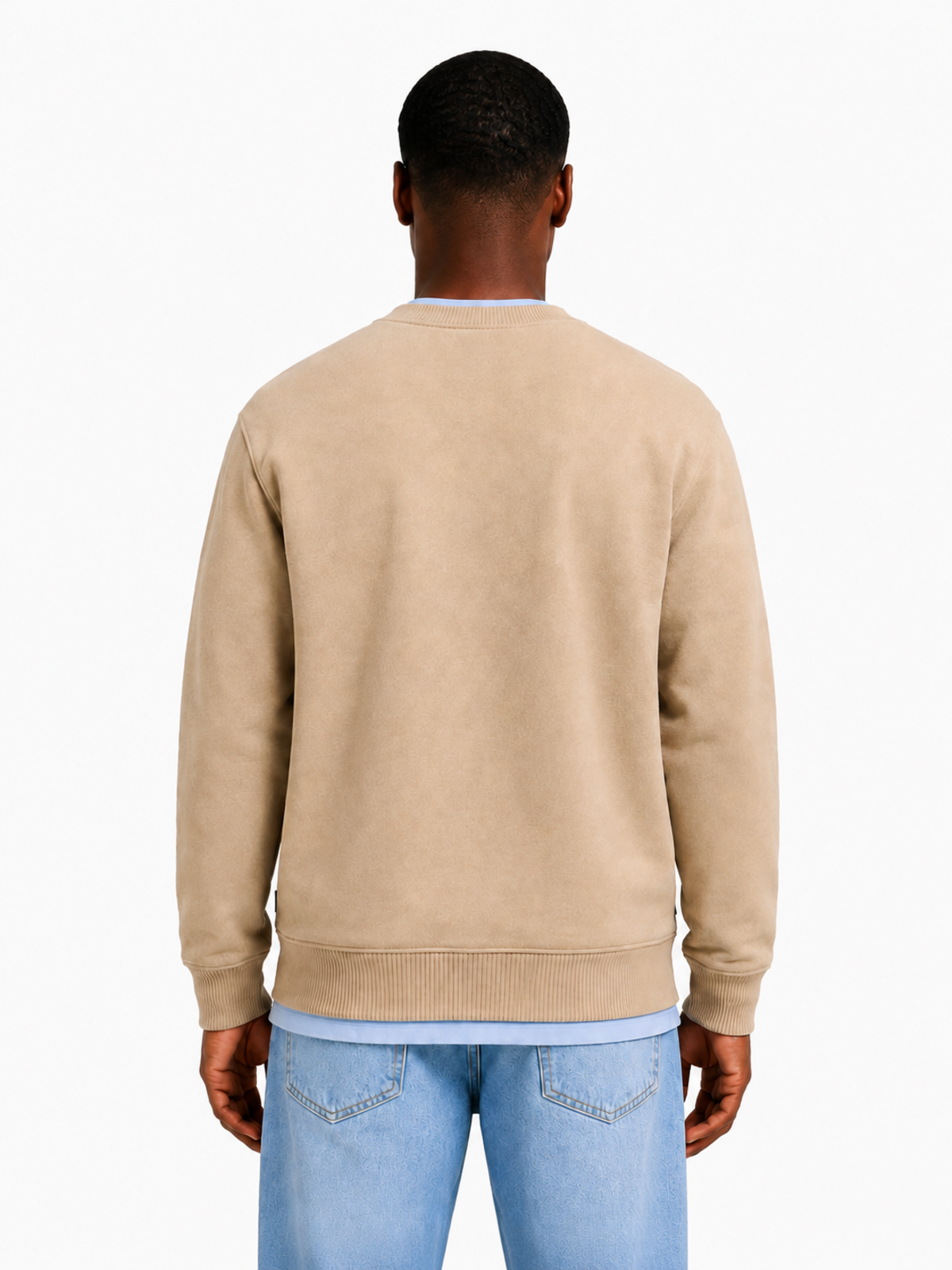 Outlands Bej Basic Erkek Sweatshirt