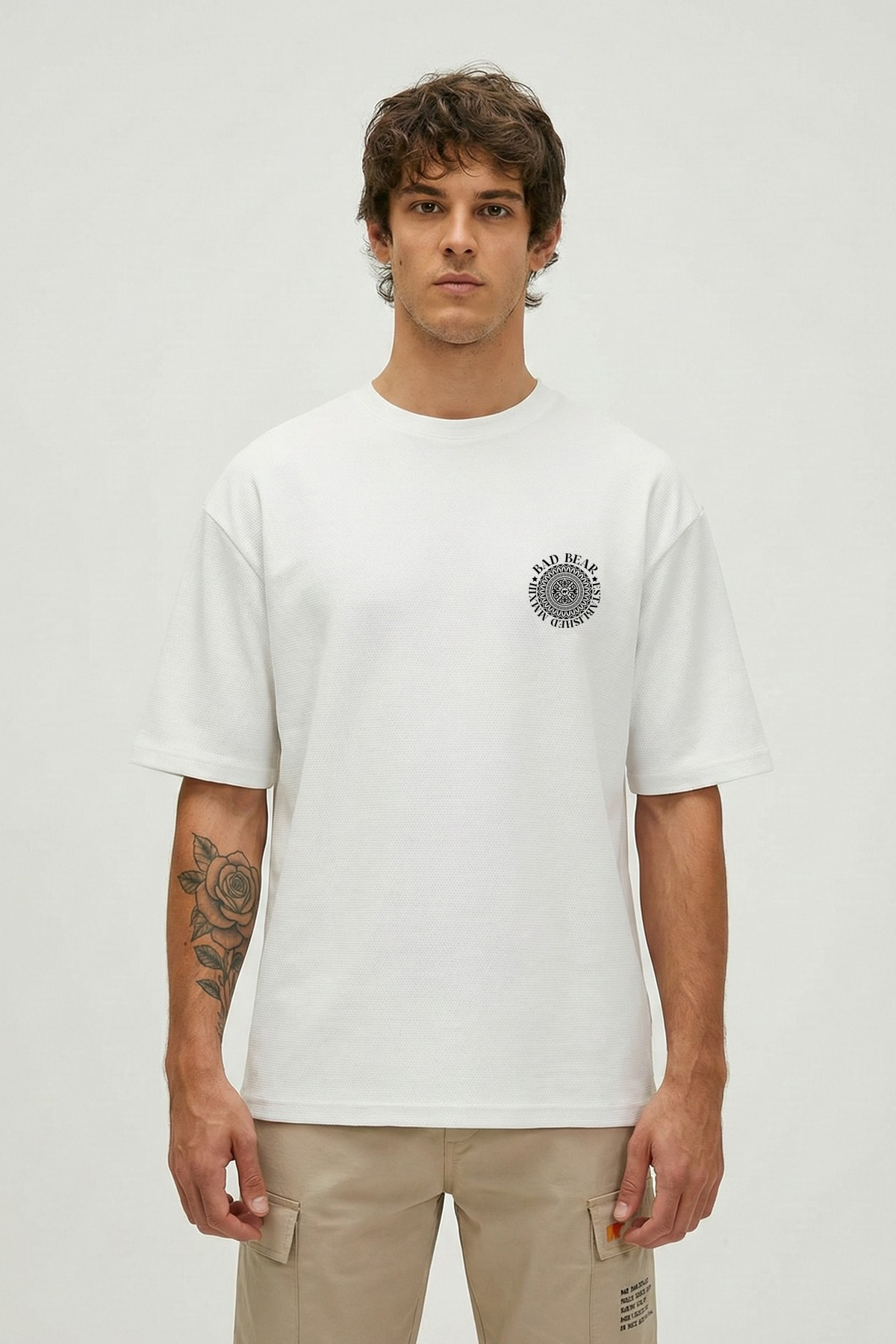 MONS T-SHIRT PRINTED T-SHIRT BEYAZ  MAN T-SHIRT MONS T-SHIRTMONS T-SHIRT