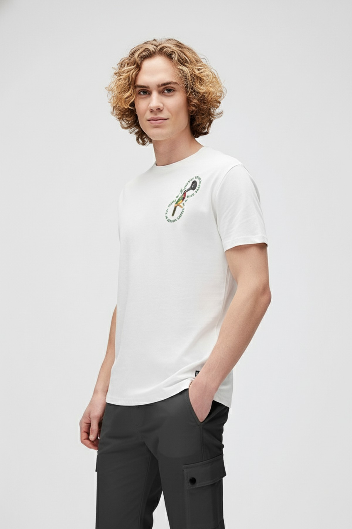 NATURE BAND T-SHIRT PRINTED T-SHIRT BEYAZ  MAN T-SHIRT NATURE BAND T-SHIRTNATURE BAND T-SHIRT