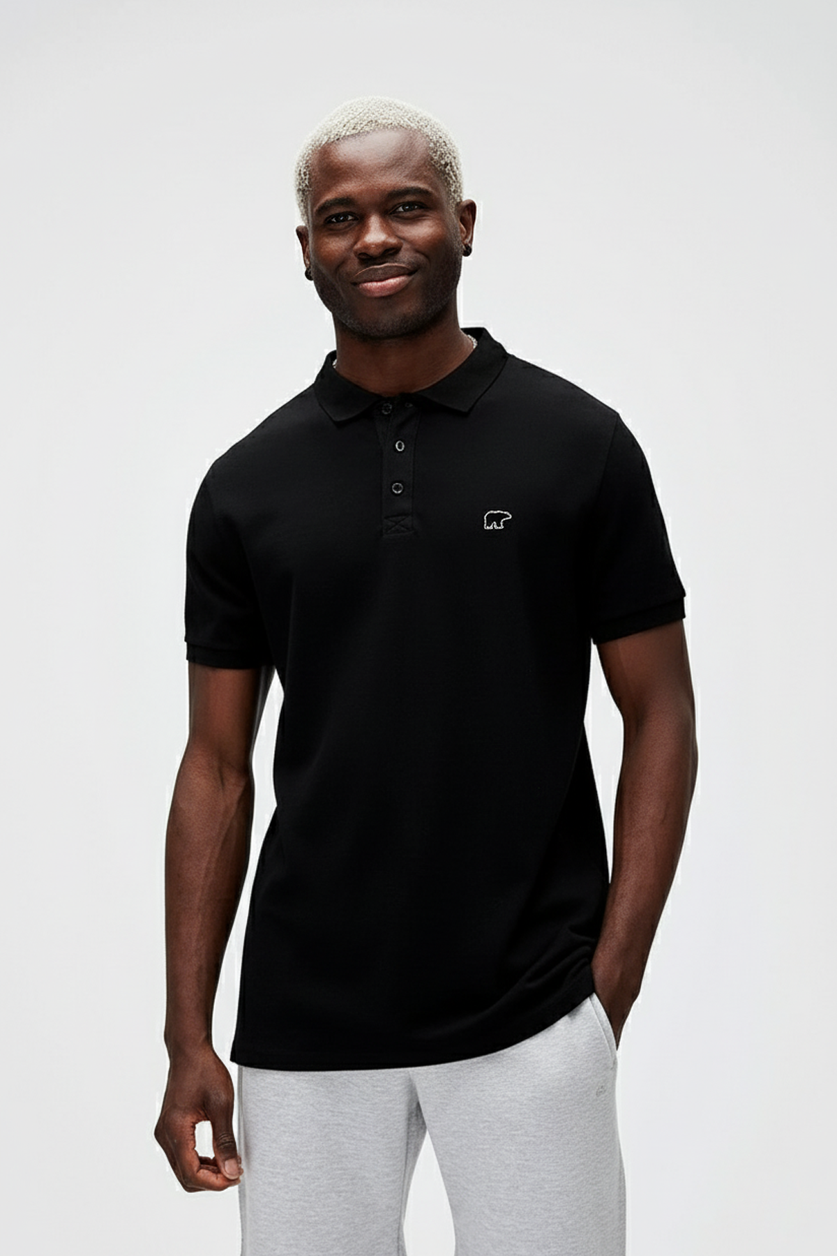 Gabriel Siyah Polo Yaka Erkek Tişört