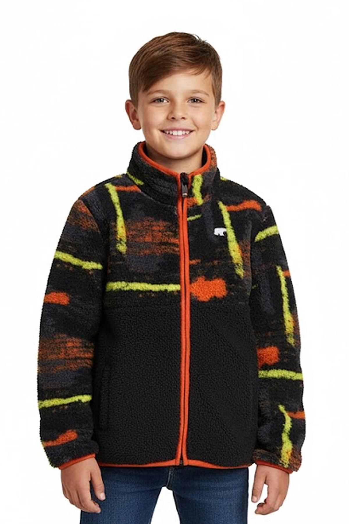 Vernon Siyah Çocuk Full-Zip Polar Sweatshirt