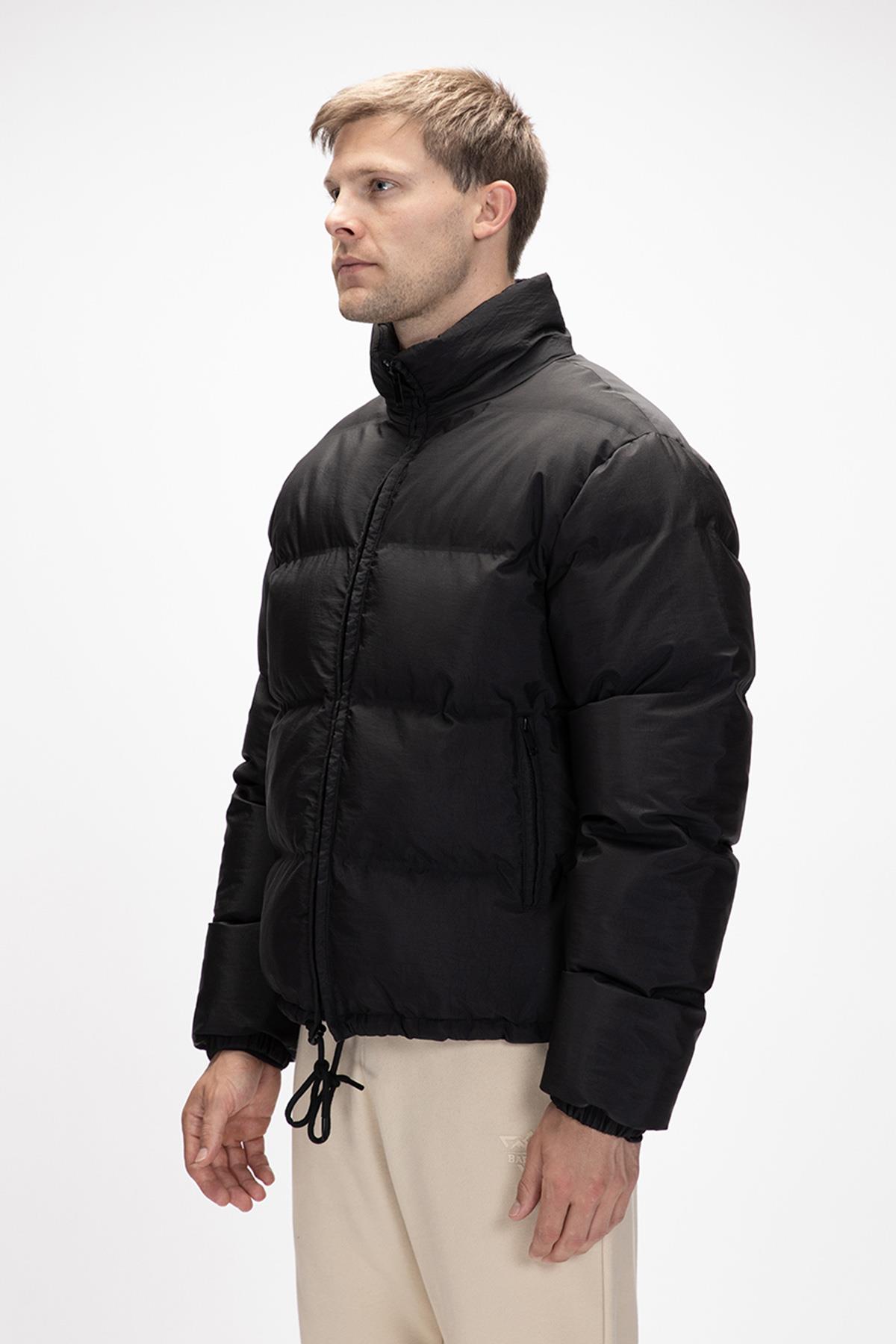 Amsterdam Si̇yah Puffer Kapüşonlu Erkek Mont