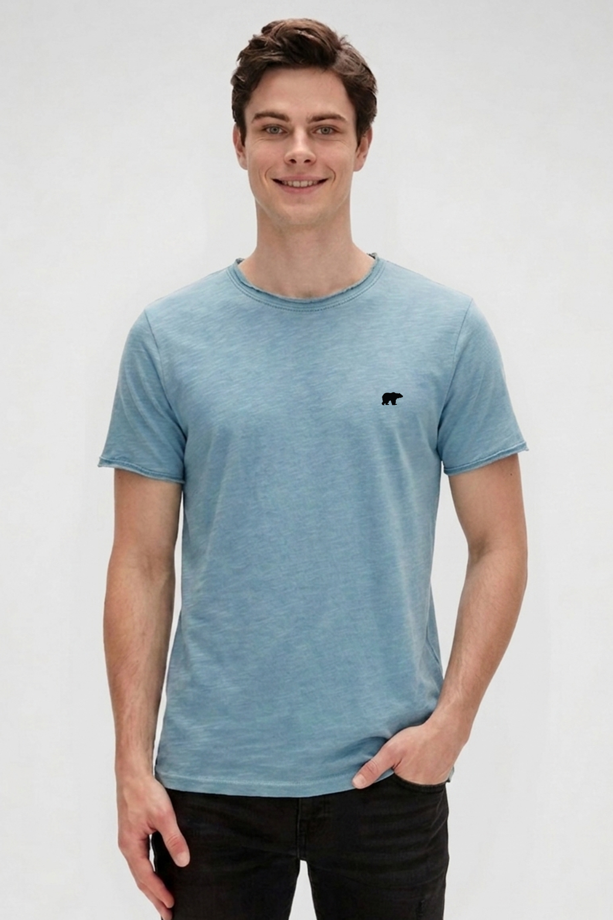 Flam Urbanıst Retro Mavi Basic Erkek Tişört