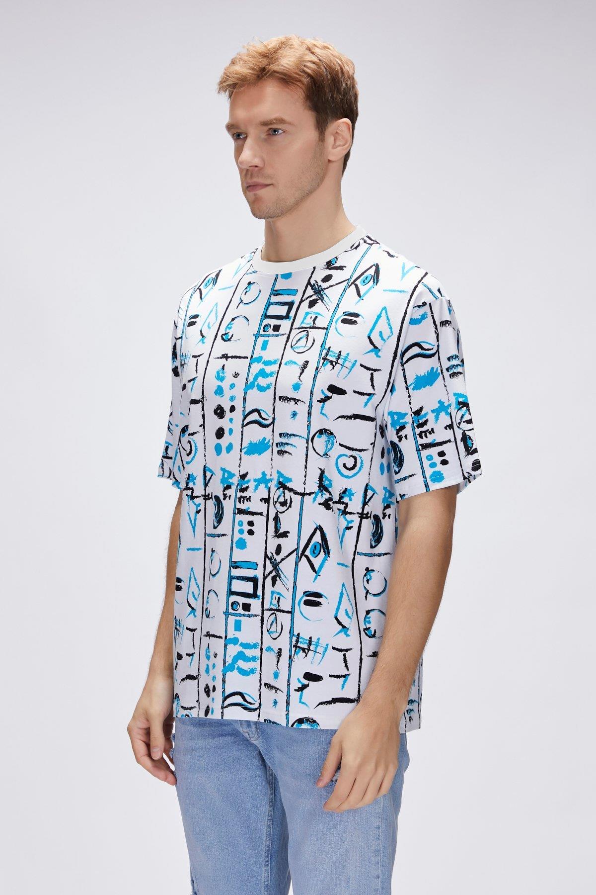 Rudy Beyaz Erkek Oversize Tişört