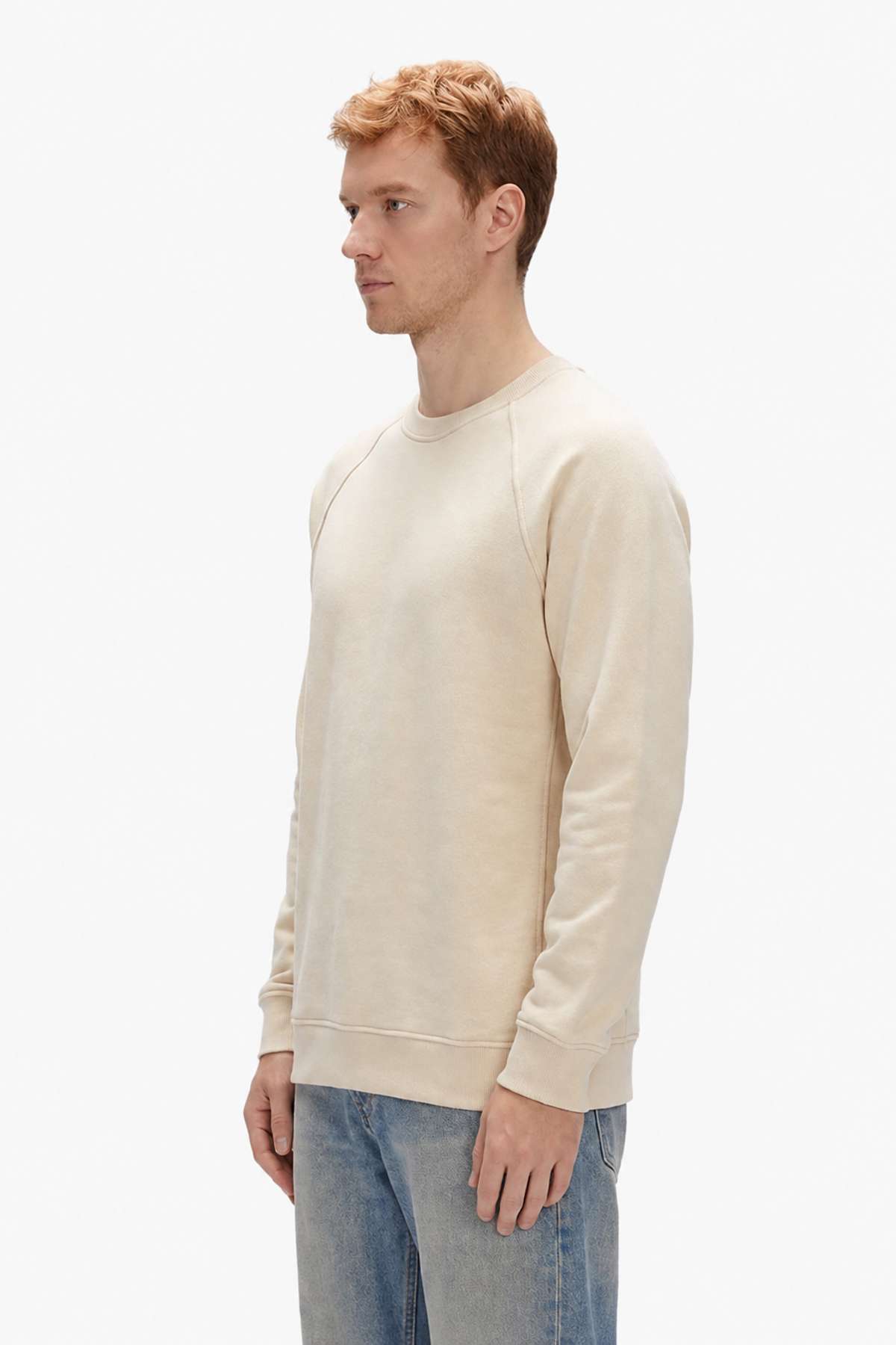 Born To Chill Bej Sırt Baskılı Erkek Sweatshirt