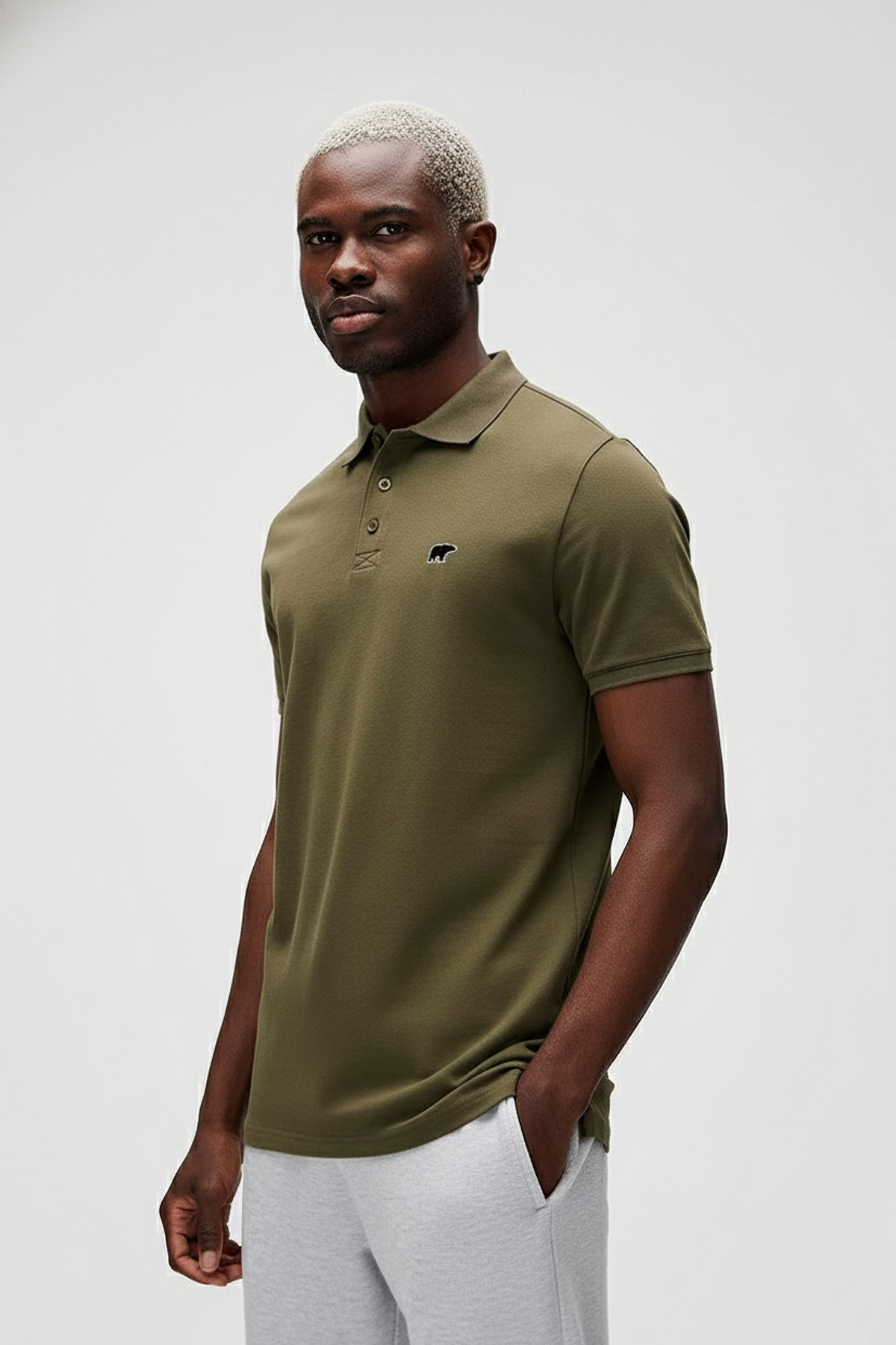 Gabriel Haki Polo Yaka Erkek Tişört