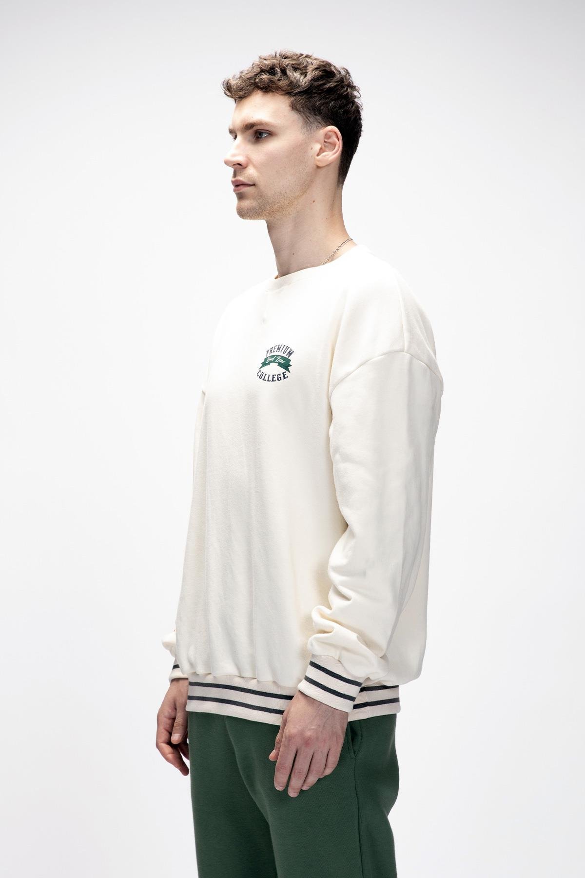 Vecna Marshmallow Oversize Erkek Baskılı Sweatshirt