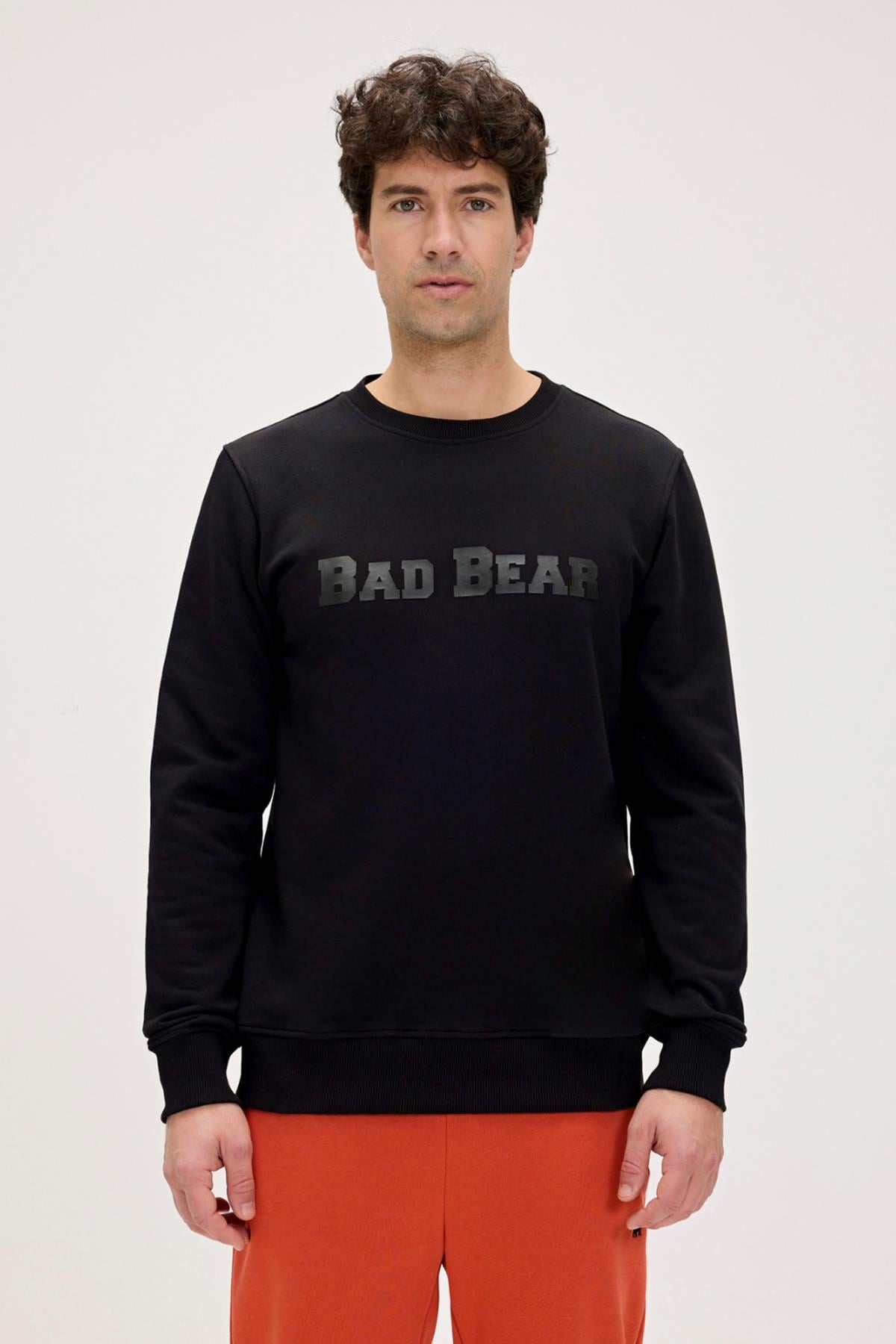Snow Si̇yah Crewneck Erkek Baskılı Sweatshirt