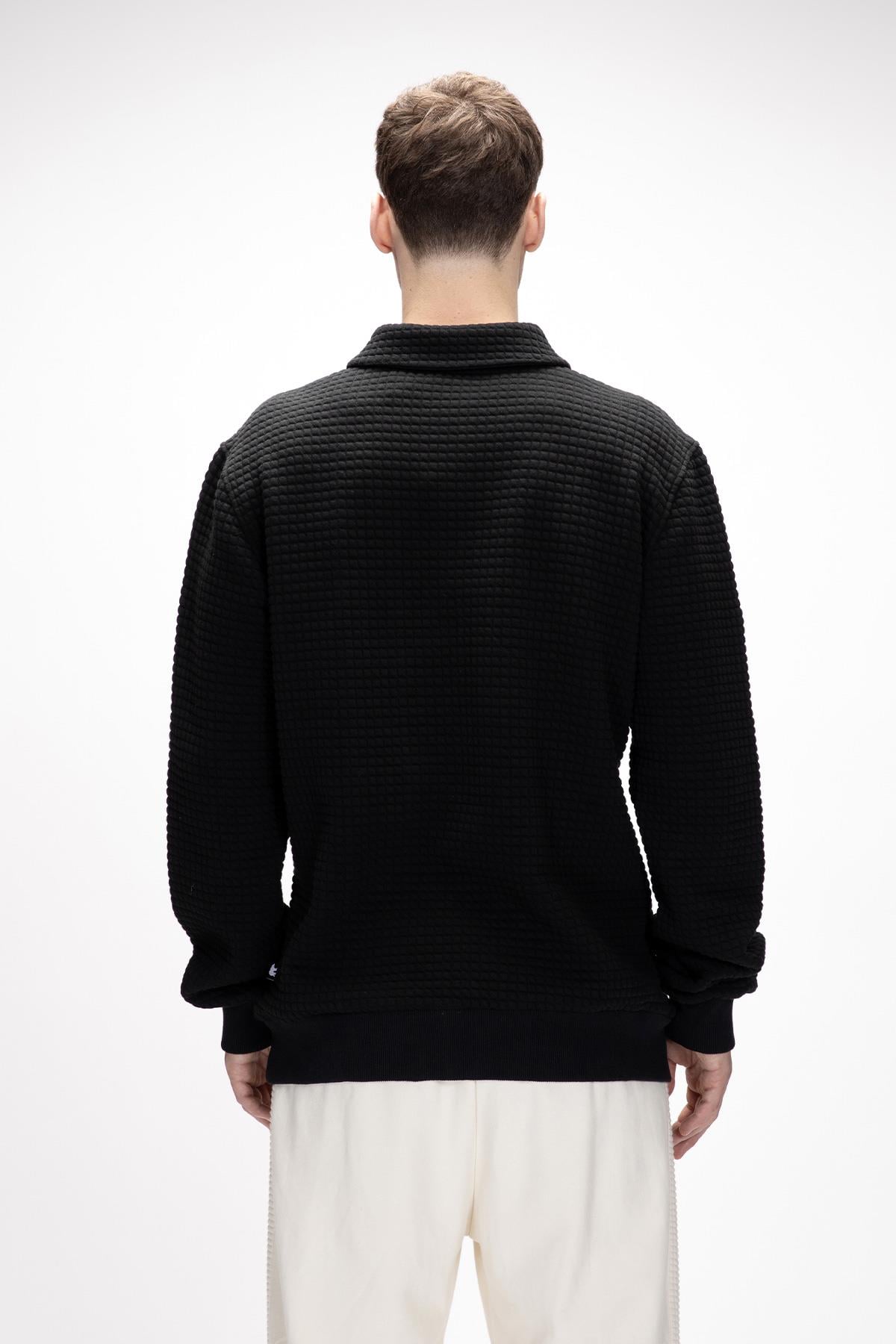 Diez Si̇yah Yarım Fermuarlı Erkek Sweatshirt