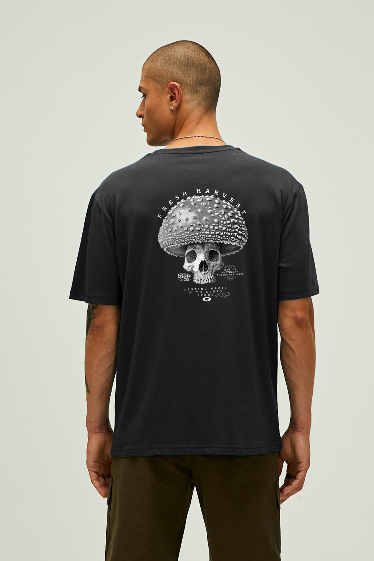 FRESH T-SHIRT PRINTED T-SHIRT SİYAH  MAN T-SHIRT FRESH T-SHIRTFRESH T-SHIRT