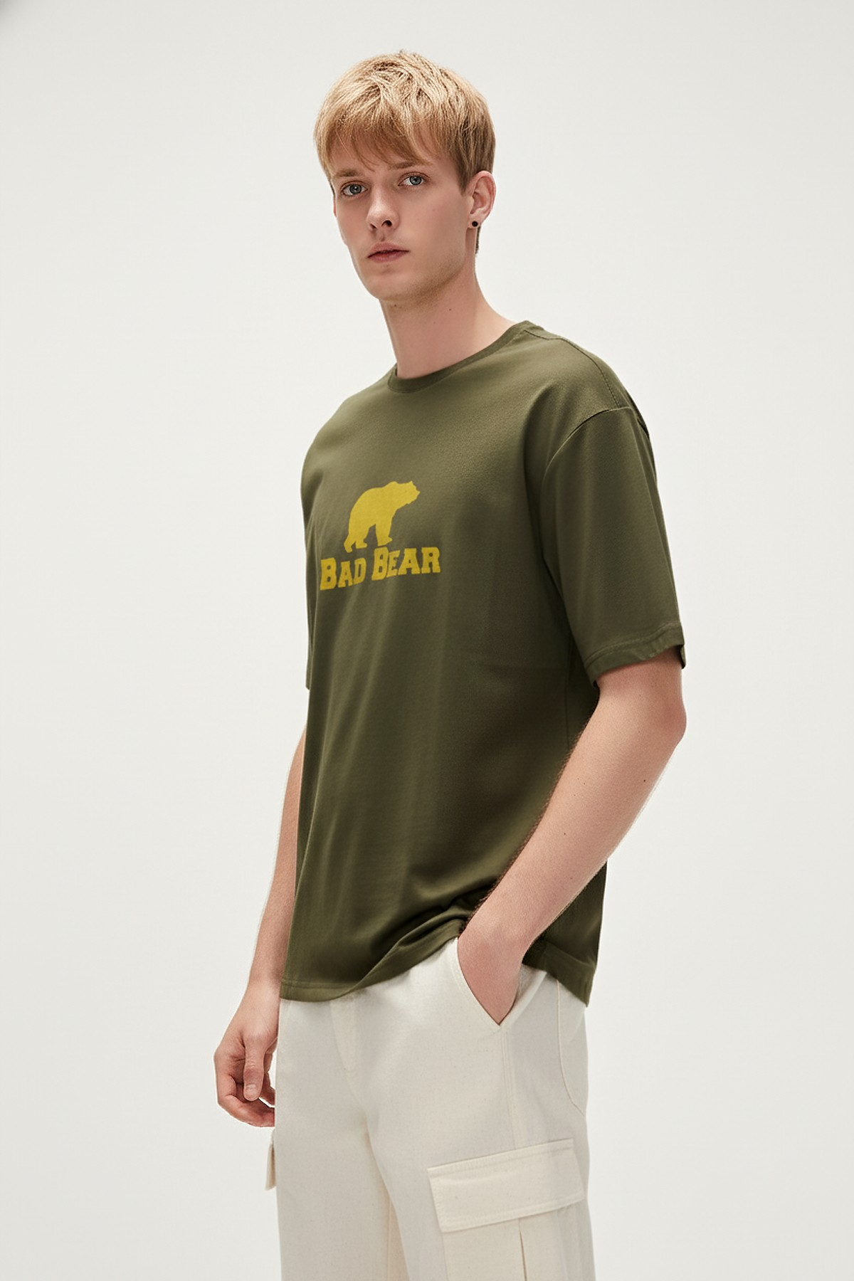 MUSCLE BASIC T-SHIRT PRINTED T-SHIRT HAKİ  MAN T-SHIRT MUSCLE BASIC T-SHIRTMUSCLE BASIC T-SHIRT