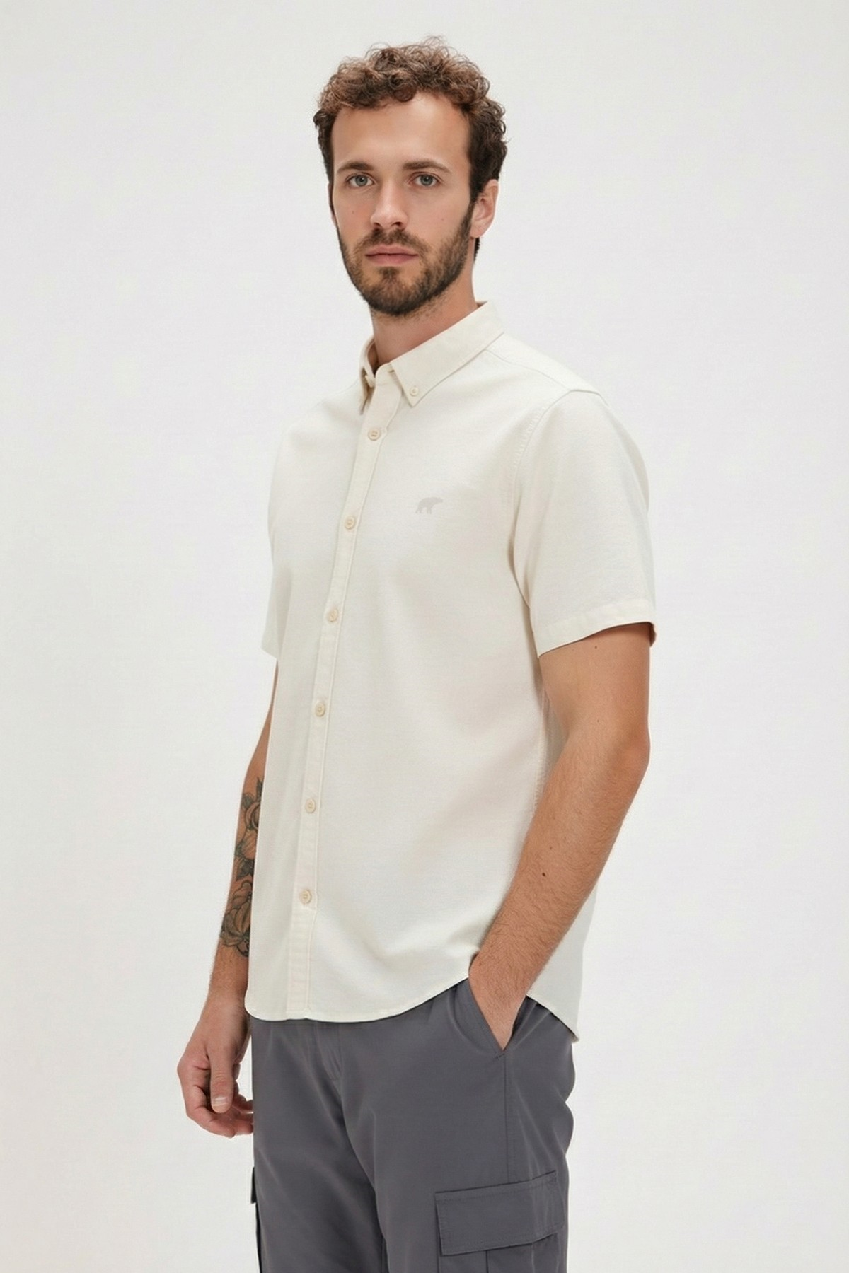 PLANT BASIC SHIRT BASIC SHIRT BEYAZ DÜĞMELİ MAN SHIRT PLANT BASIC SHIRTPLANT BASIC SHIRT