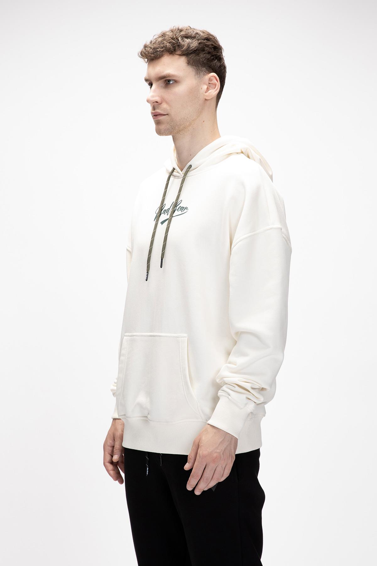 York Marshmallow Kapüşonlu Oversize Erkek Baskılı Sweatshirt