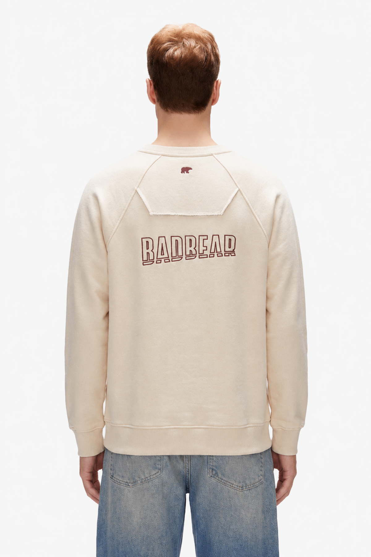 Born To Chill Bej Sırt Baskılı Erkek Sweatshirt