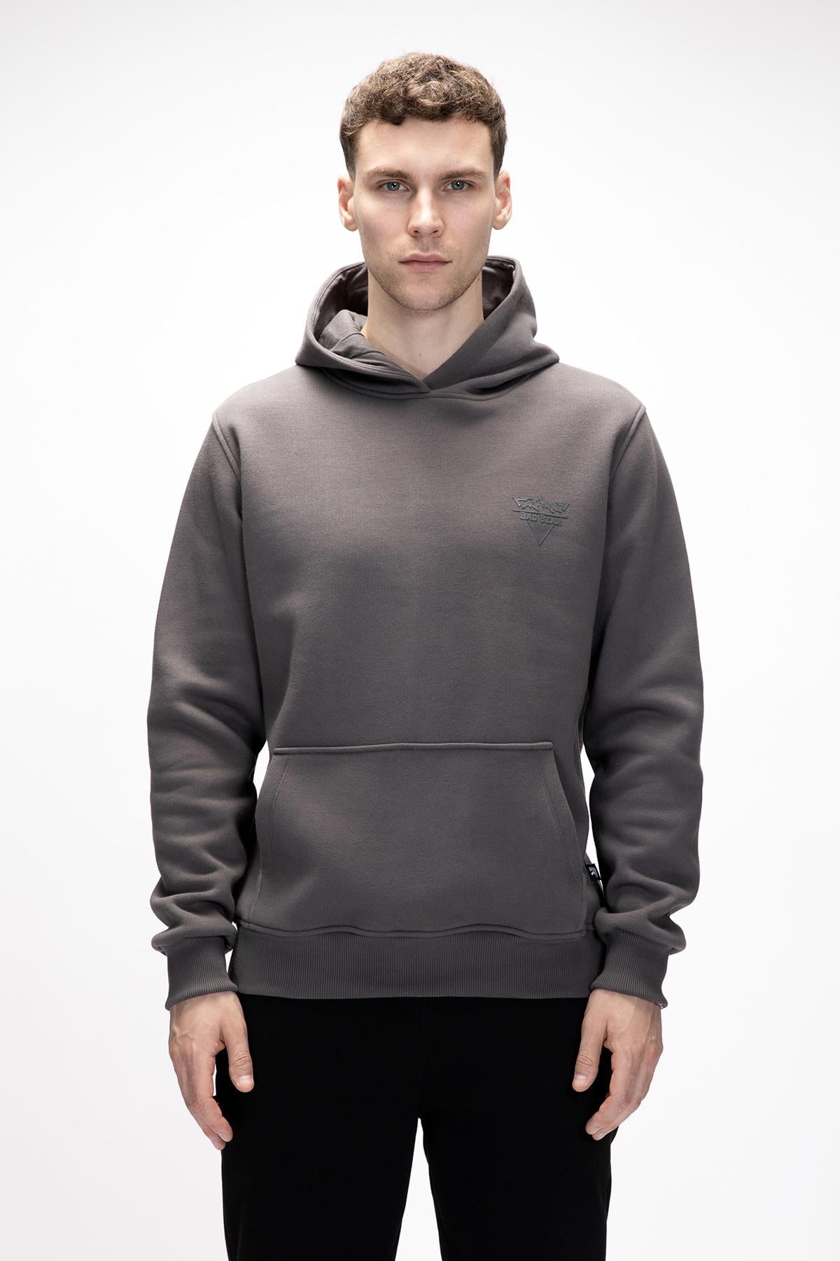 Lake Asfalt Kapüşonlu Erkek Sweatshirt