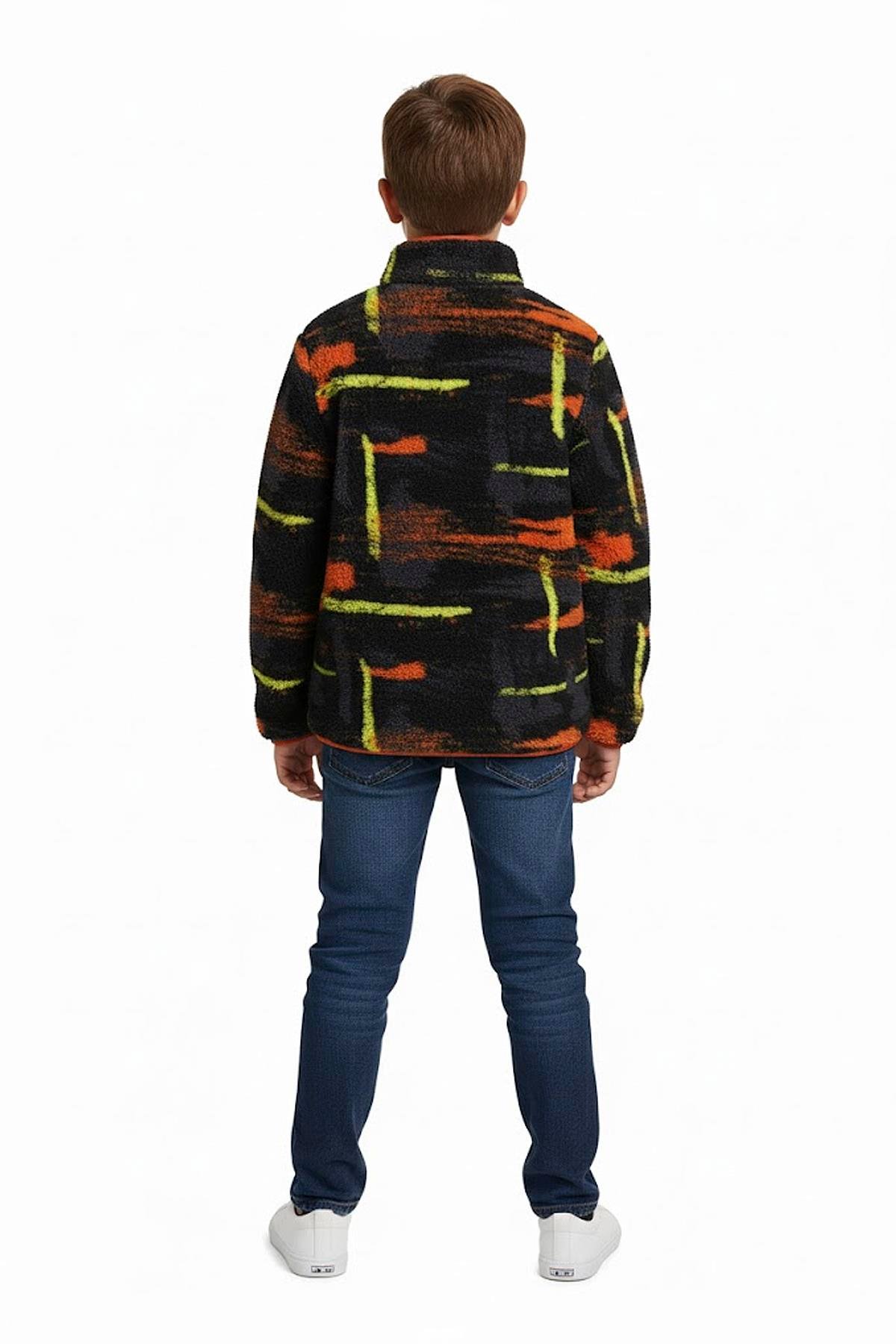 Vernon Siyah Çocuk Full-Zip Polar Sweatshirt