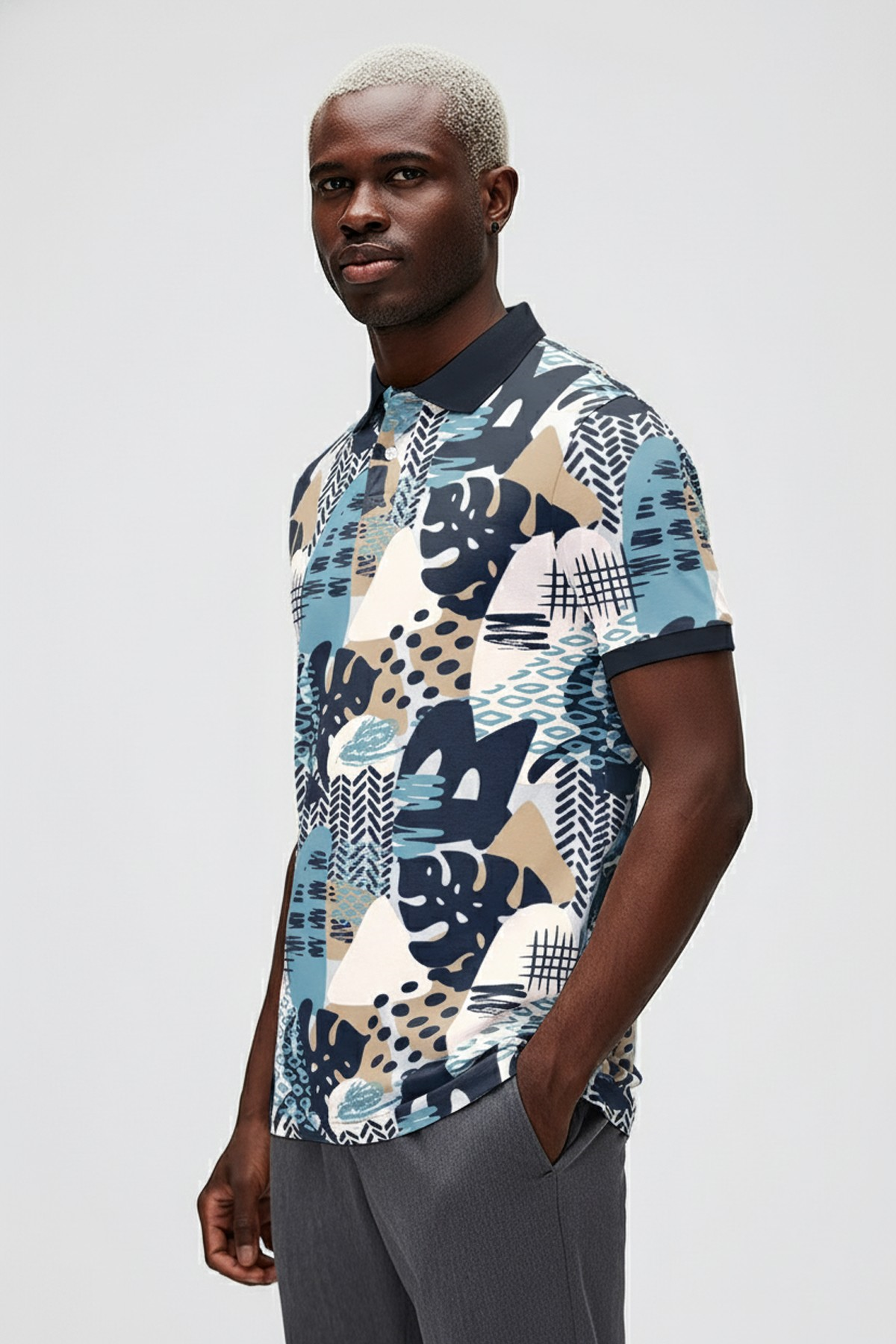 BOTA POLO NECK T-SHIRT PRINTED POLO LACİVERT  MAN T-SHIRT BOTA POLO NECK T-SHIRTBOTA POLO NECK T-SHIRT