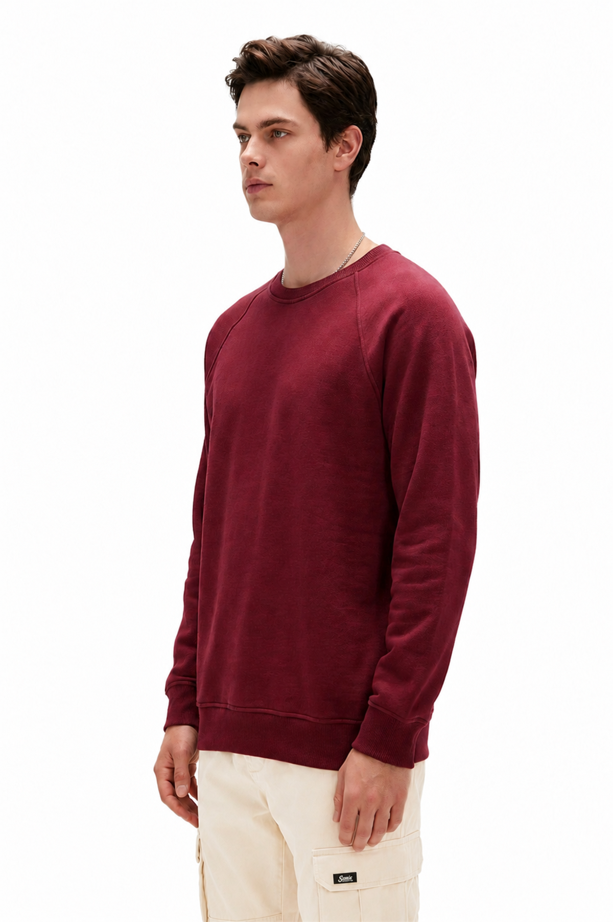 Born To Chill Bordo Sırt Baskılı Erkek Sweatshirt