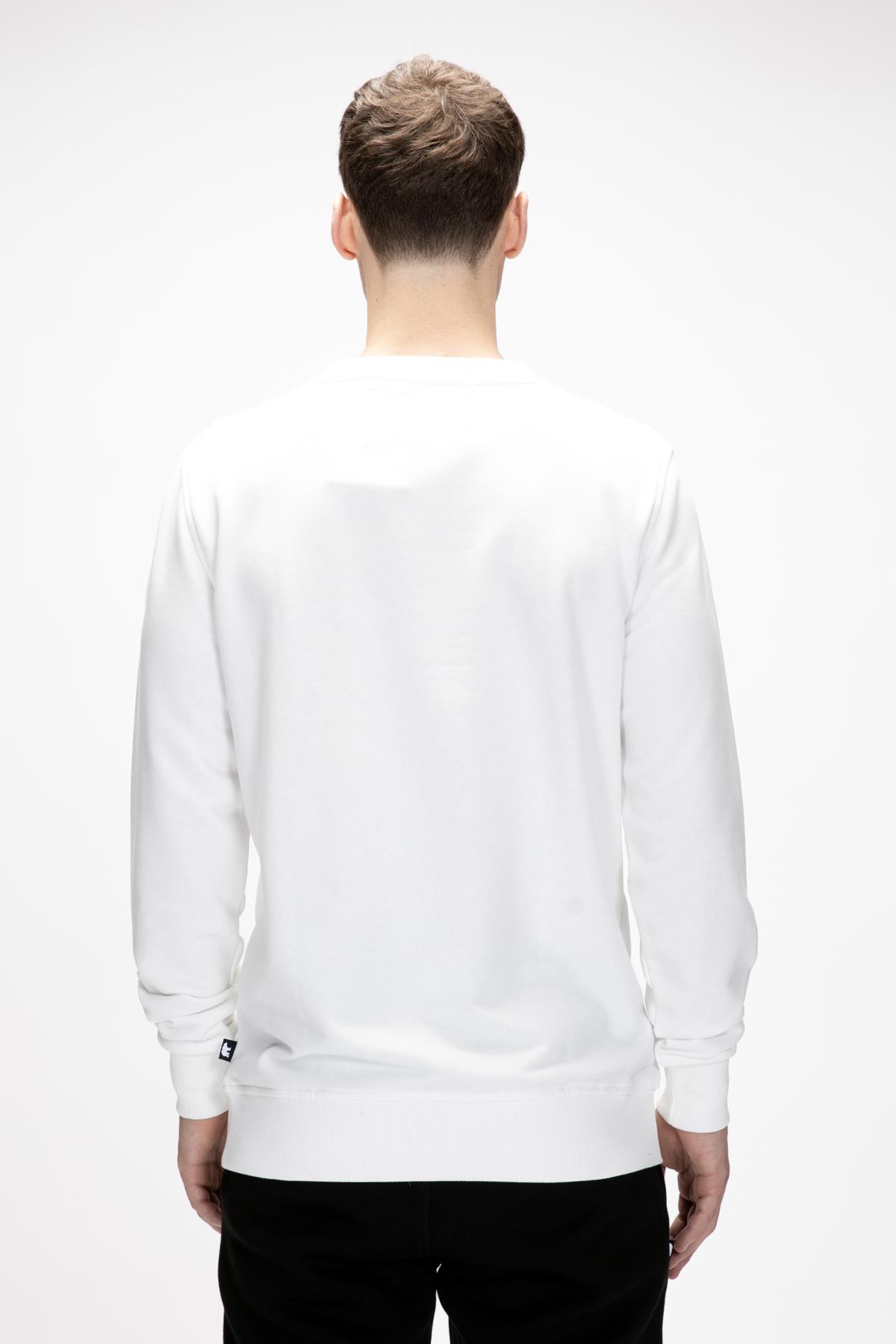 Corner King Size Beyaz Crewneck Erkek Sweatshirt