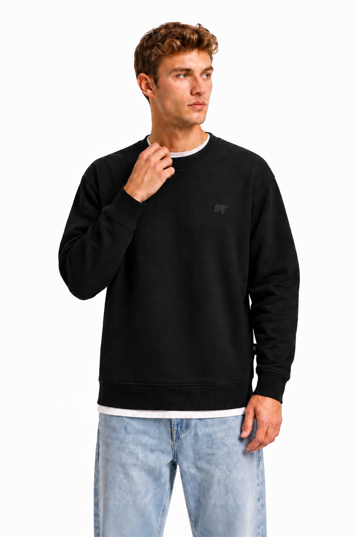 Outlands Siyah Basic Erkek Sweatshirt
