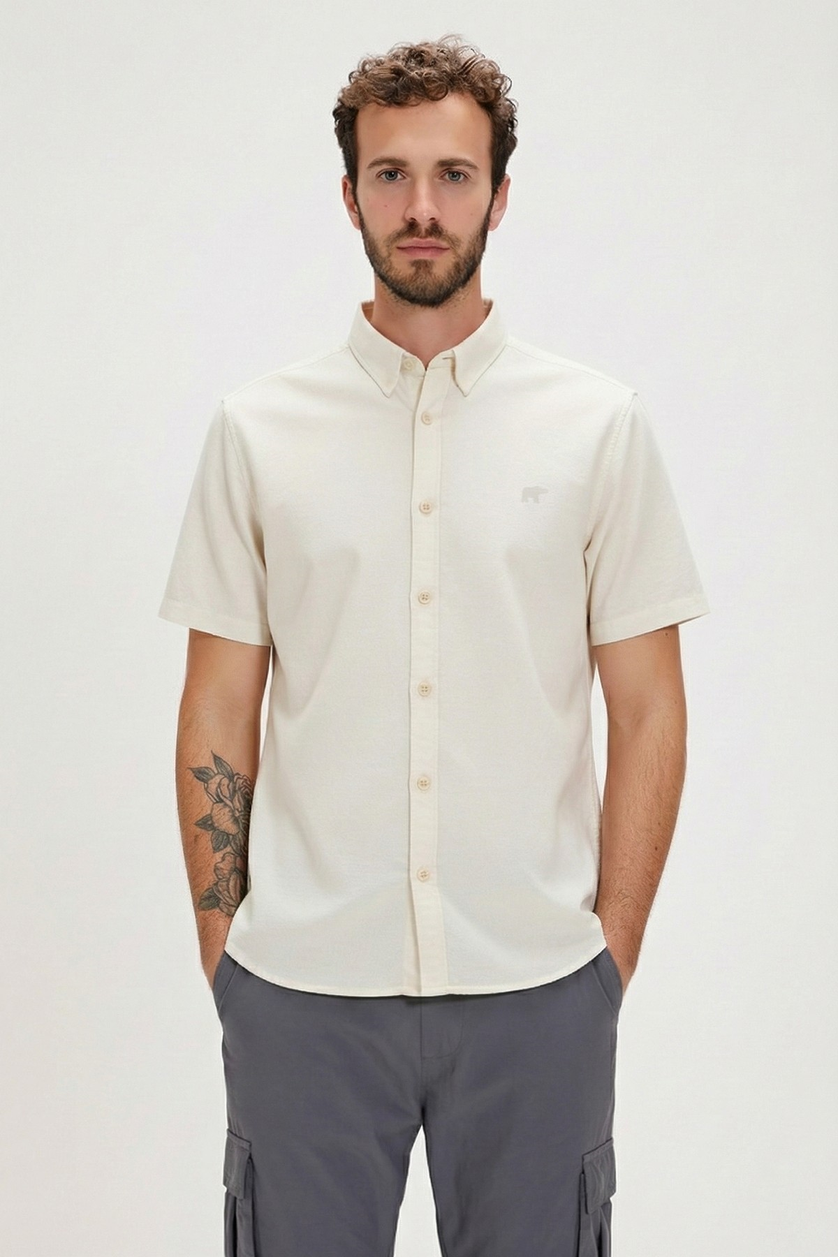 PLANT BASIC SHIRT BASIC SHIRT BEYAZ DÜĞMELİ MAN SHIRT PLANT BASIC SHIRTPLANT BASIC SHIRT