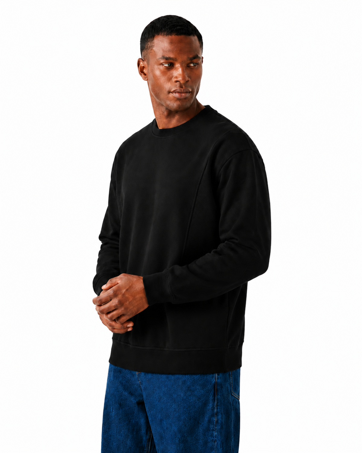 Shield Siyah Basic Erkek Sweatshirt