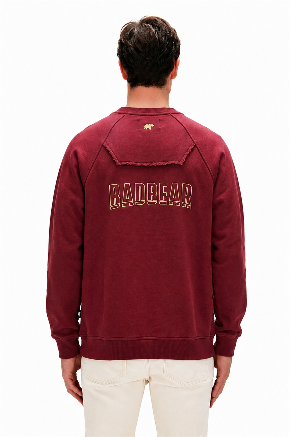 Born To Chill Bordo Sırt Baskılı Erkek Sweatshirt