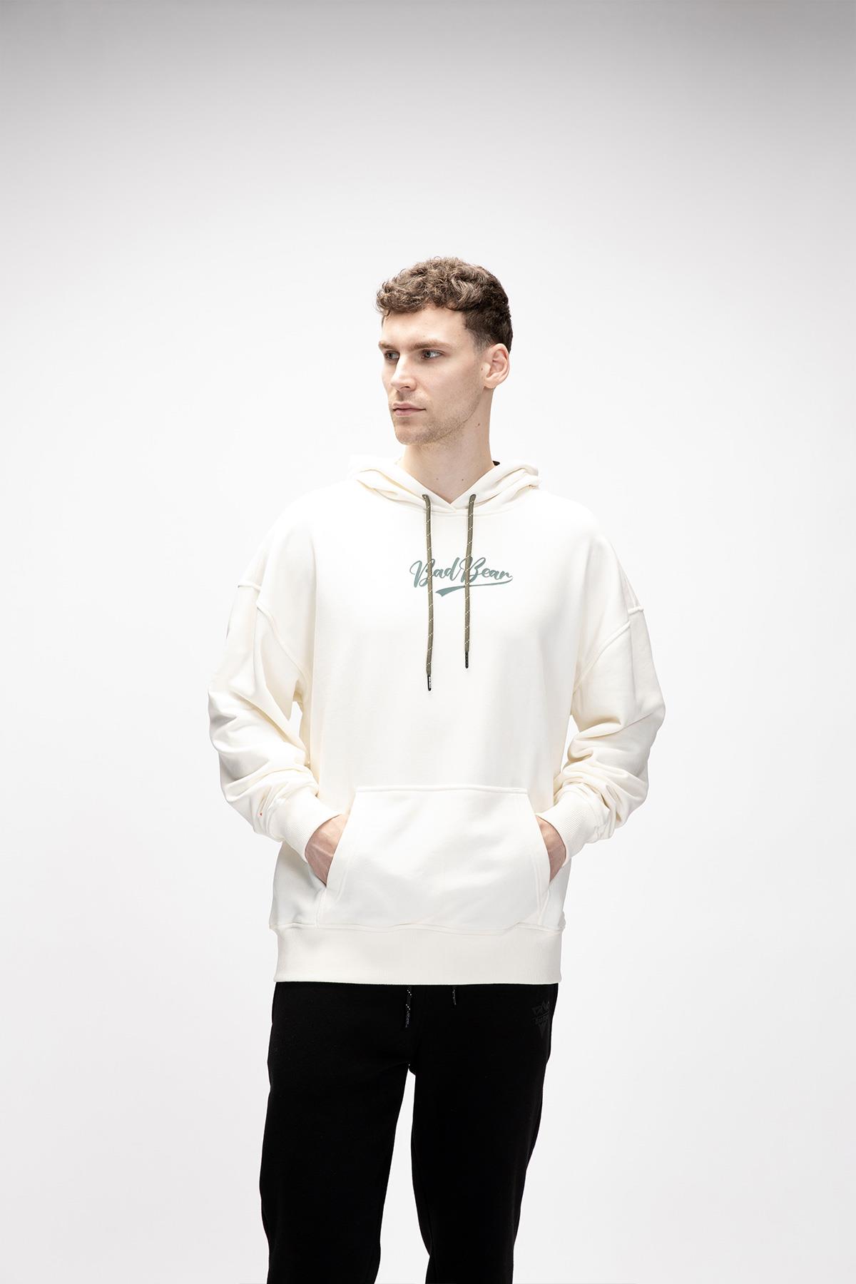 York Marshmallow Kapüşonlu Oversize Erkek Baskılı Sweatshirt