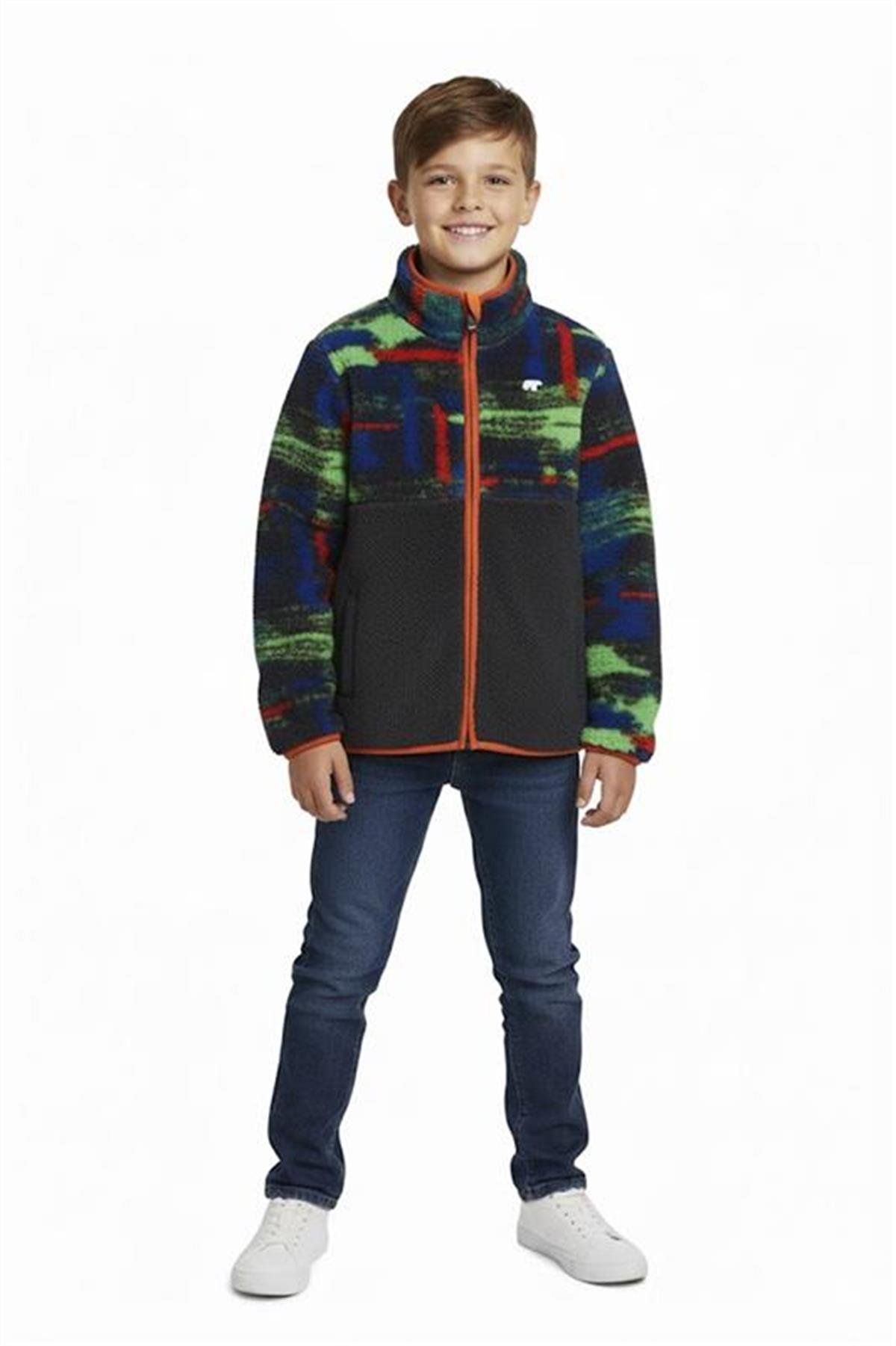 Vernon Asfalt Çocuk Full-Zip Polar Sweatshirt