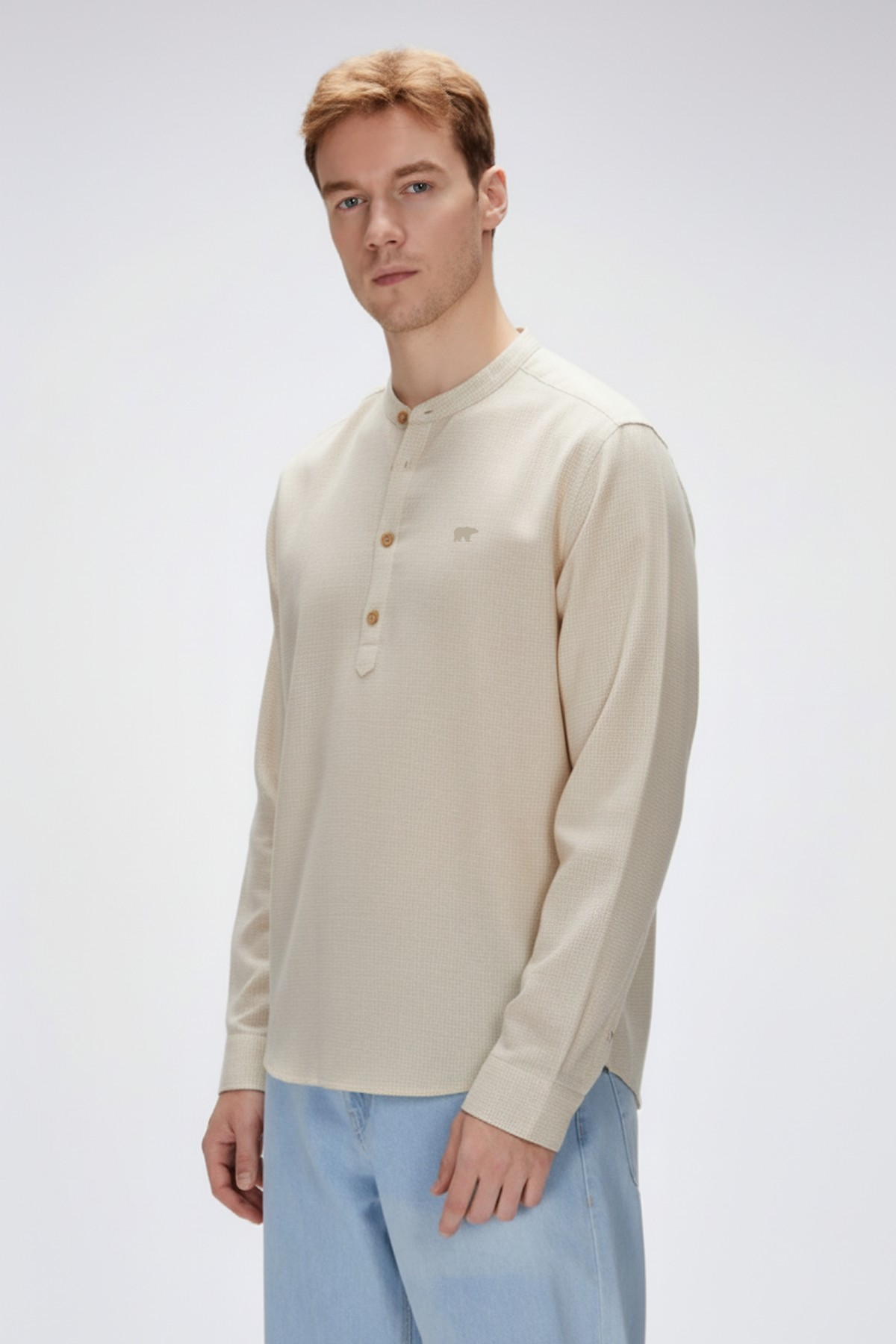 GUIDE SHIRT BASIC SHIRT BEJ DÜĞMELİ MAN SHIRT GUIDE SHIRTGUIDE SHIRT
