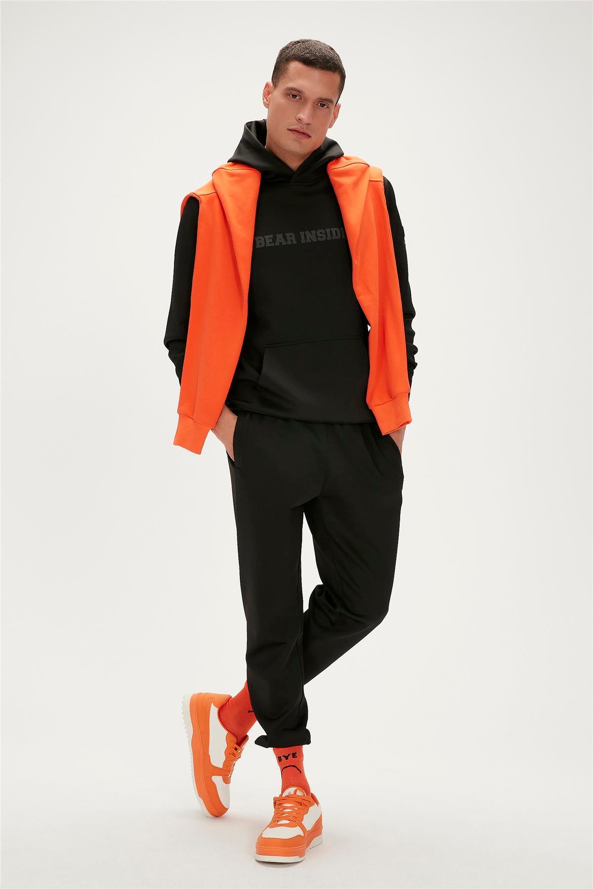 Arthur Hoodie Siyah Kapüşonlu Erkek Sweatshirt