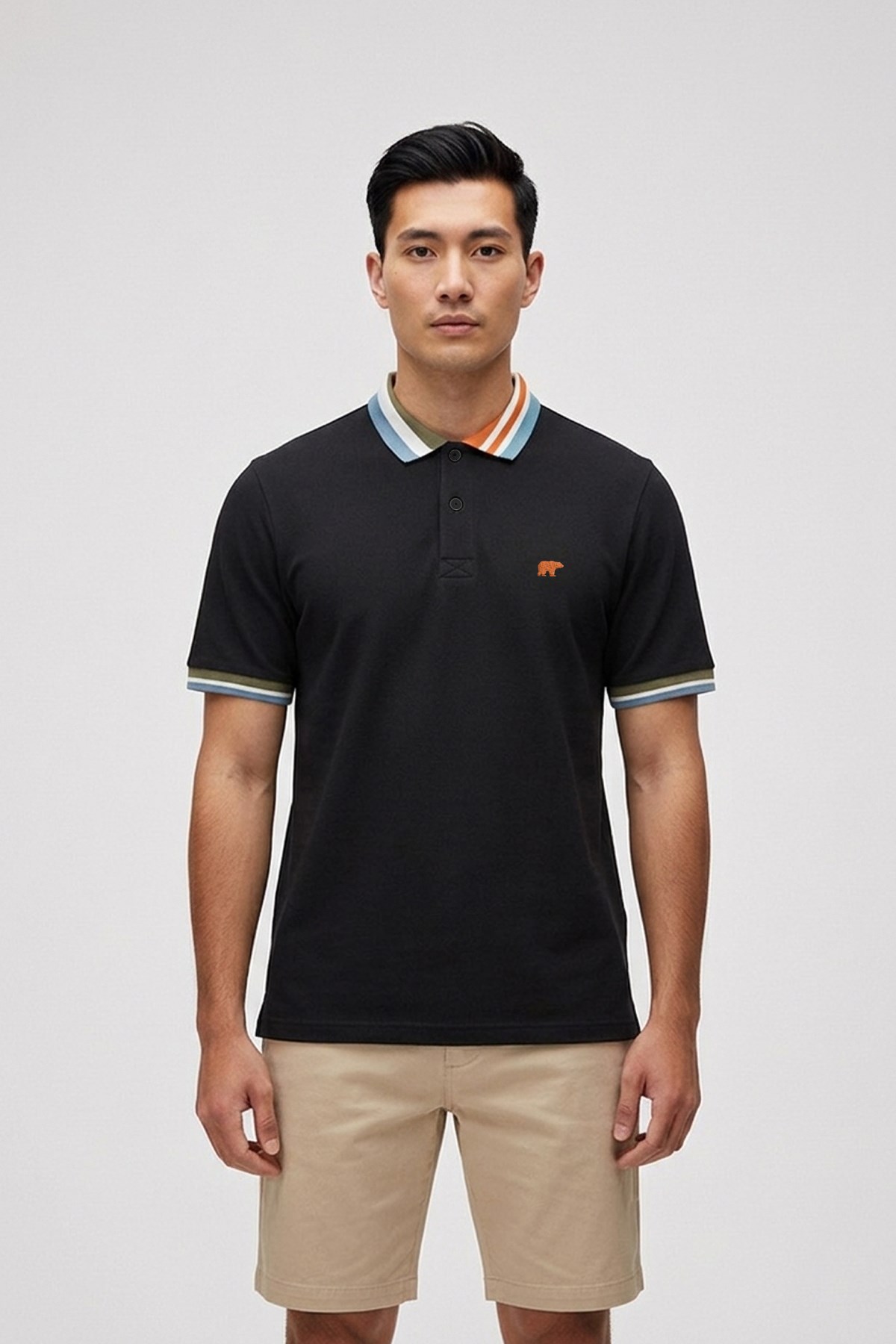 Invısıble Siyah Polo Yaka Erkek Tişört