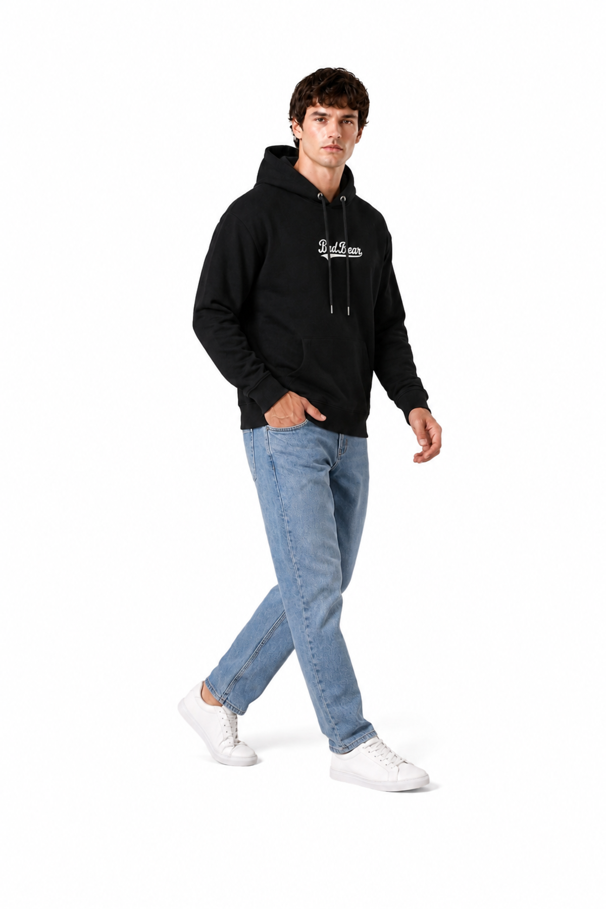 Essence Siyah Basic Kapüşonlu Erkek Sweatshirt