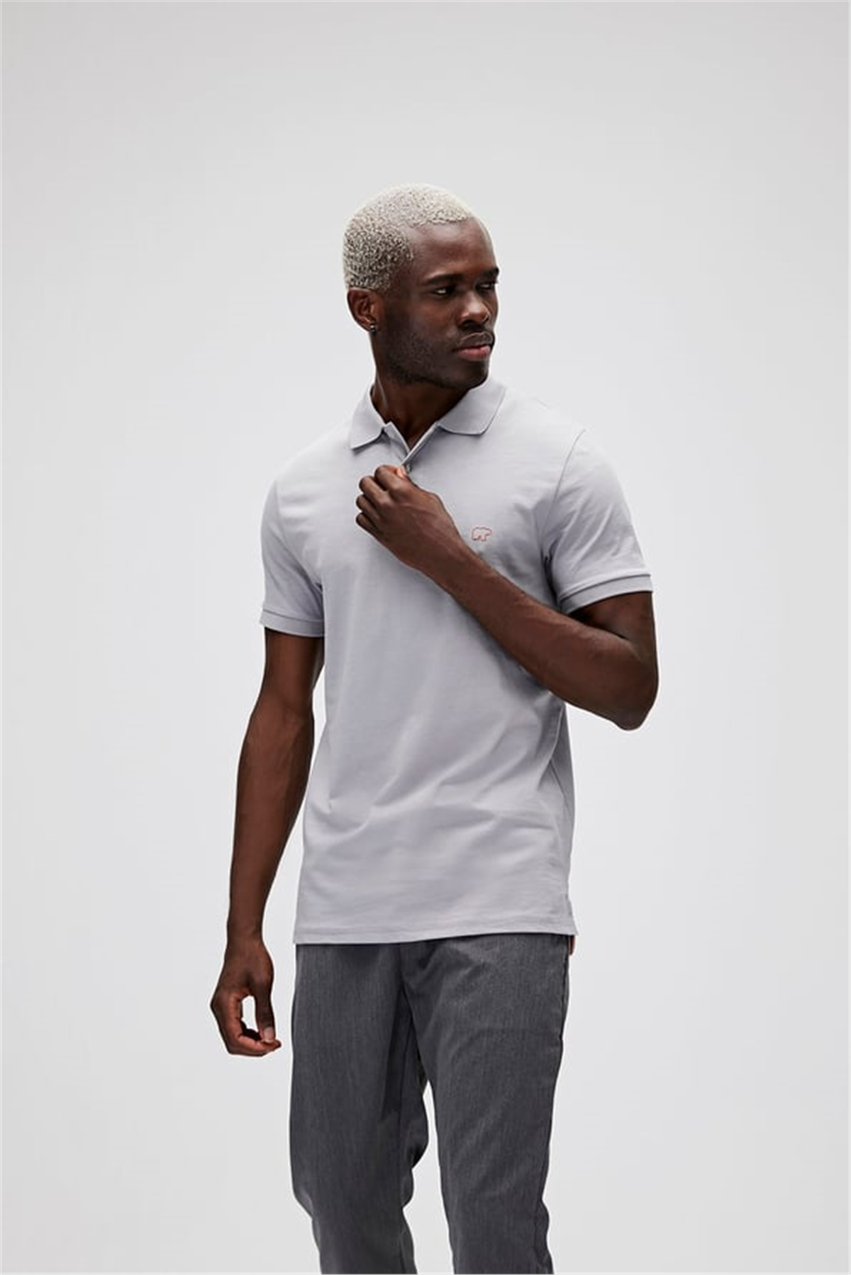 Rixon Beyaz Duman Polo Yaka Erkek Tişört