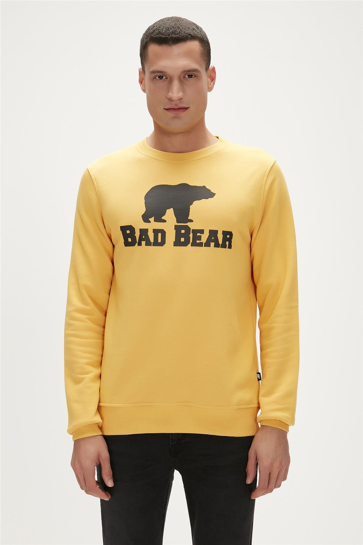 Bad Bear Crewneck Hardal Baskılı Erkek Sweatshirt