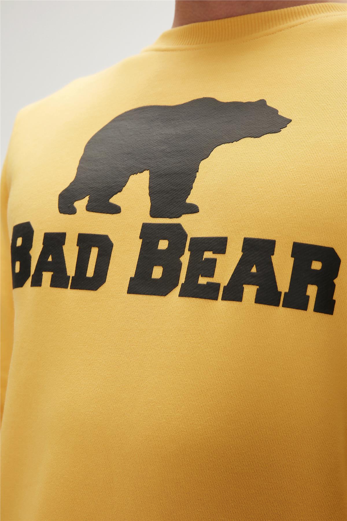 Bad Bear Crewneck Hardal Baskılı Erkek Sweatshirt