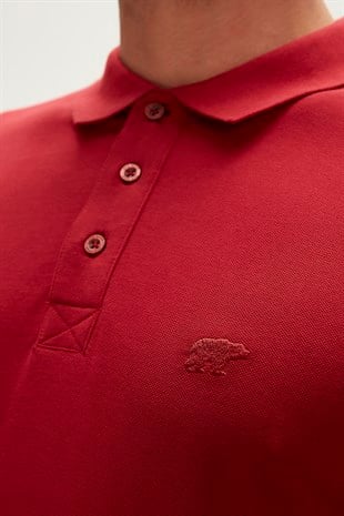 Stark Bordo Polo Yaka Erkek T-Shirt