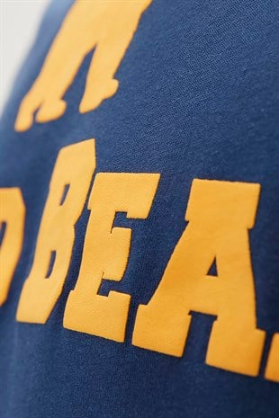 Bear Tee T-Shirt Indigo Mavi Logo Baskılı Erkek Tişört 