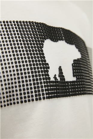 Fancy T-Shirt Off-White Beyaz 3D Baskılı Erkek Tişört