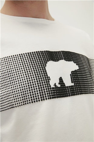 Fancy T-Shirt Off-White Beyaz 3D Baskılı Erkek Tişört