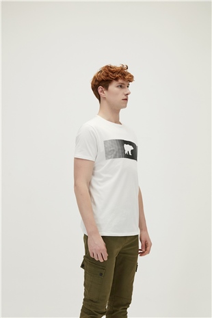 Fancy T-Shirt Off-White Beyaz 3D Baskılı Erkek Tişört