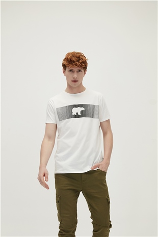 Fancy T-Shirt Off-White Beyaz 3D Baskılı Erkek Tişört