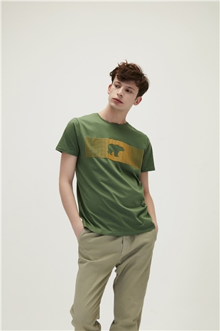 Fancy T-Shirt Forest Yeşil 3D Baskılı Bisiklet Yaka Erkek Tişört 