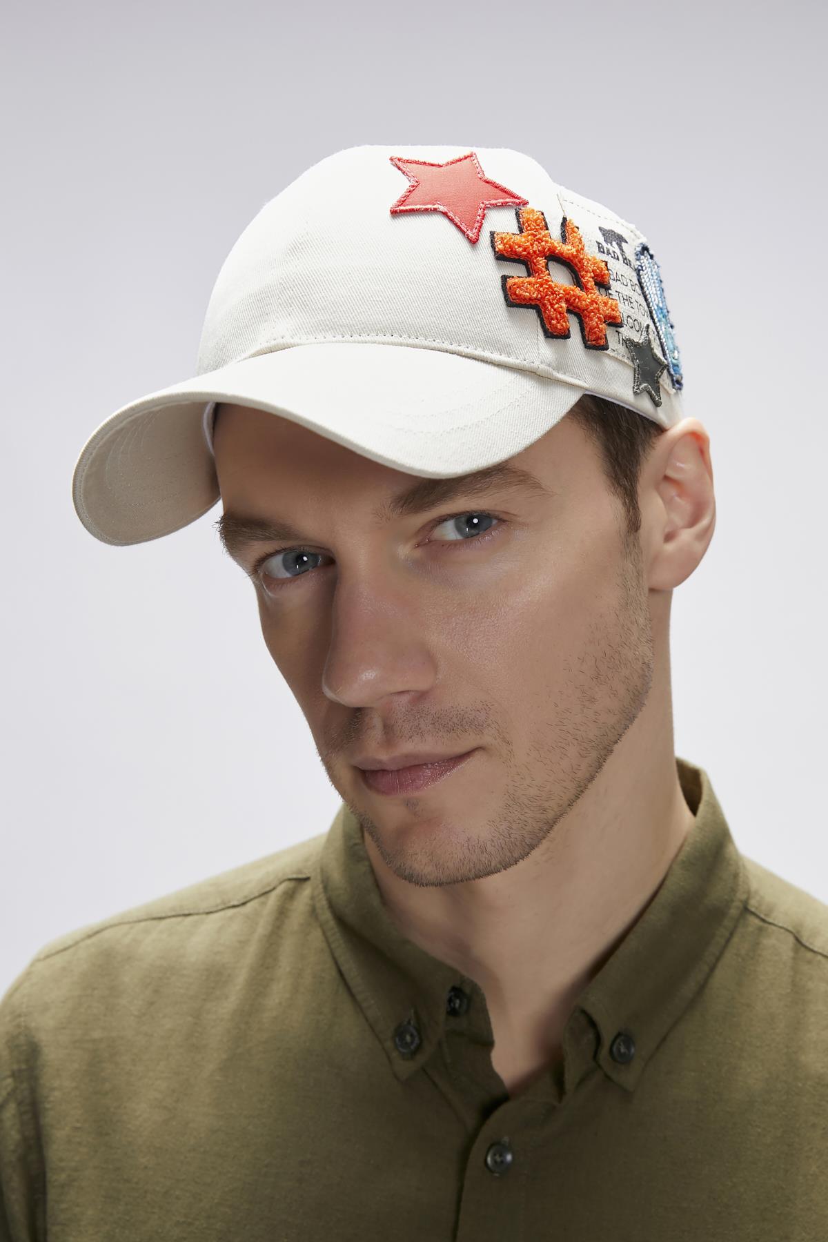 BAD BEAR PATCH CAP BASIC CAP BEIGE  UNISEX CAP BAD BEAR PATCH CAPBAD BEAR PATCH CAP