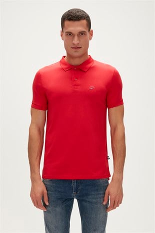 Pure Crimson Red Kırmızı Polo Yaka Erkek T-Shirt