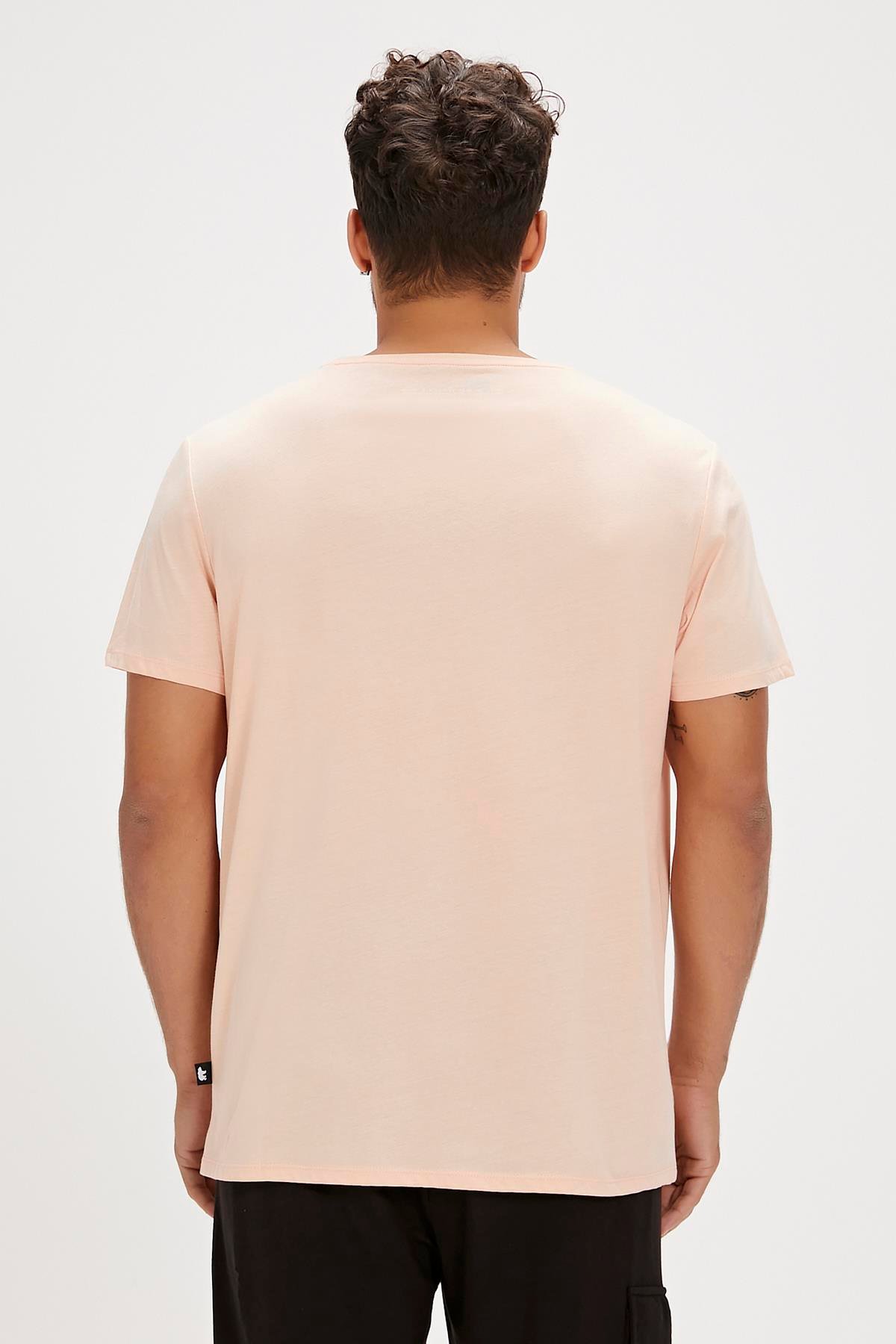 Bad Bear Tee Pembe Logo Baskılı Erkek Tişört