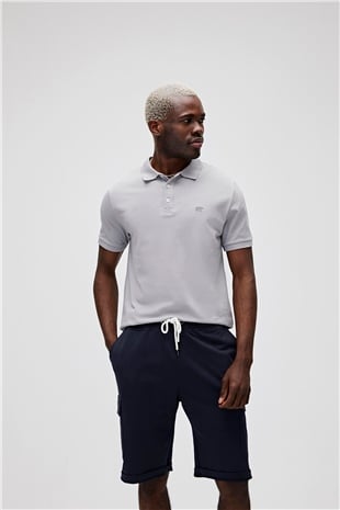 Stark Duman Gri Polo Yaka Erkek T-Shirt