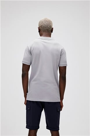 Stark Duman Gri Polo Yaka Erkek T-Shirt